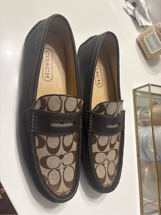 Coach Other - Coach Men's Brown Signature Canvas & Leather Penny Loafers